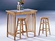 Metro Natural Mission Style Tile Top 3pc Breakfast Set By Acme Furniture