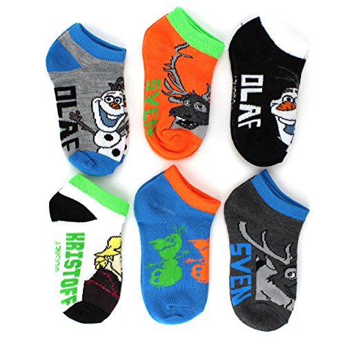 Frozen Olaf Boys 6 pk Ankle Socks (6-8 (Shoe: 10.5-4))