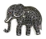 Sterling Silver Marcasite Elephant Pin
