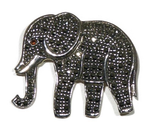 Childrens Toyshop  Jewelry : Sterling Silver Marcasite Elephant Pin