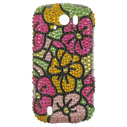 Best Price Rhinestones Protector Case for T-Mobile myTouch 4G Slide, Mosaic Hawaii Flowers Full Diamond