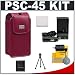 Canon PowerShot PSC-45 Deluxe Leather Case + Spare NB-4L Battery with Charger + Accessory Kit for Canon Powershot SD30 & SD40
