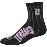 NBA Oklahoma City Thunder #35 Kevin Durant Black Retro Quarter Sock