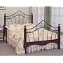 Queen Size Black Finish Metal Wood Bed Headboard and Footboard
