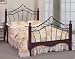 Queen Size Black Finish Metal Wood Bed Headboard and Footboard