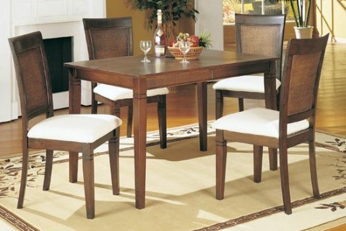 NEW DARK MOHAGONY DINING TABLE SET 4 CUSHIONED CHAIRS 