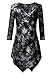 DJT Women's Side Split Tie Dye T-Shirt Casual Loose Tunic Tops Large Black