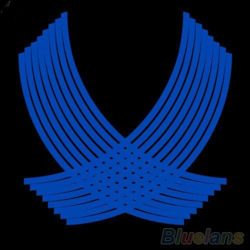 Wheel Blue Color Size 16 17 18inch 16 Strips Reflective Rim Stripe Tape Bike &amp; Motorcycle &amp; Car