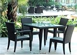 5pc Outdoor PVC Rattan Wicker Patio Dining Table Set