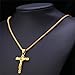 Gold Chain For Men Jesus Piece Trendy 18K Gold Plated Stainless Steel INRI Crucifix Cross Necklace