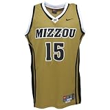 Nike Missouri Tigers #15 Gold Tackle Twill Basketball Jersey