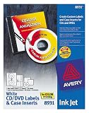 Avery Inket Labels CD and DVD with Jewel Case Inserts (30 Sheets)