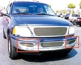 1997-1998 Ford Expedition 2WD Bumper Billet Fog Lamp Opening Sections -2WD (8 Bars)