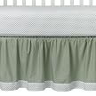 Tadpoles Basics Polka Dot Crib Skirt - Sage