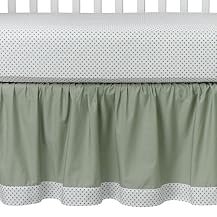 Tadpoles Basics Polka Dot Crib Skirt - Sage