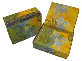 Mudlark Stationery Gift Set in Memento Box: 25 Recycled Note Cards with Envelopes - Temple of Double Flower