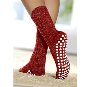 FootSmart Men's / Women's Treaded 100% Wool Slipper Socks