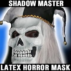Horror Maske Shadow Master Harlekin mit Glocken M�tze Halloween Latex Super Hit Mega Grusel Schocker