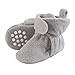 Luvable Friends Unisex Baby Cozy Fleece Booties, Neutral Gray, 0-6 Months