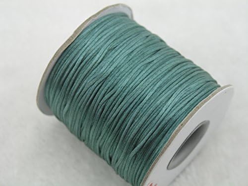1 Rolls/80 Yards Eco-friendly Teal Color 1.0mm Satin Silk/rattail Cord/trim Chinese Knot Kumihimo Macrame