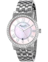 Kenneth Cole New York Womens KC4981 Classic Round Pink Dial Roman Numeral Bracelet Watch