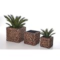 Blumenk�bel Pflanzk�bel Pflanzgef��e �bert�pfe Blument�pfe aus Wasserhyazinthe "Block" 45/38/28 braun