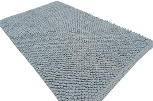 Trendsetter Homez Popcorn Design 100% Cotton Anti Skid Bath Rugs / Bath Mat 20" X 32" Inches (Grey)