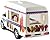 12 pcs in Box: 5" Die Cast Ice-Cream Truck, Pull Back Action (White)