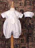 Boy'S Dupioni Romper W/Sailor Collar - Size 12 Mo