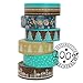 Crafty Rabbit Washi Tape Set | Winter Collection | Blue Green Repositionable Decorative Washi Tape for Arts & Crafts, Scrapbooking, Calendar, Organizer, Gift Wrap, Cards | Set of 6 Rolls
