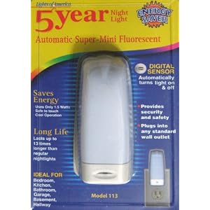 5 Year Night Light - Automatic Super-Mini Fluorescent by Lights of America