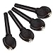 4pcs 1/2 Size Ebony Wooden Violin Pegs Replacement - Black