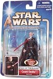 Star Wars Year 2002 Collection 1 "Attack of the Clones" 4 Inch Tall Action Figure # 27 - Dark Lord Count Dooku with Red Lightsaber, Green Lightsaber, and Darth Sidious Hologram