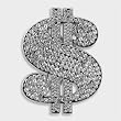 Silver Star MONEY BLING Belt Buckle