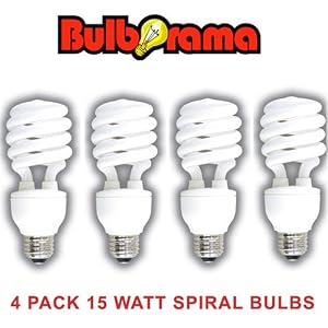 15 WATT MINI SPIRAL FULL SPECTRUM COMPACT FLUORESCENT 50K SPECTRA BRITE 12,000 HOUR CFL... by Unknown