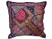 Vintage India Sari Patchwork Violet Beaded Floor Pillow Cushion Cover 24 Inch