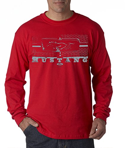 Ford Mustang Front Grill Logo Pony Racing Long Sleeve T-Shirt S-3XL