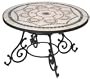 Wild Thyme 01018 Marble Mosaic & Wrought Iron Table