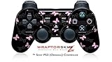 Sony PS3 Controller Skin Pastel Butterflies Pink on Black