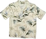 Bamboo Paradise - Women's Hawaiian Shirt in Cream, Black & Navy Blue