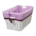 Baby : Wicker Basket with Purple Liner- Medium