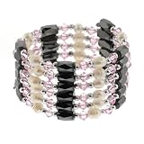Magnetic Wrap Necklace Bracelet - Pink with Fresh WaterPearls 36 Inch in Length