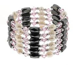 Magnetic Wrap Necklace/Bracelet - Pink with Freshwater Pearls - 32 Inch in Length