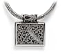 Sterling Silver Granulated Amulet Rectangle Pendant w/ India Chain, 16" by Lois Hill