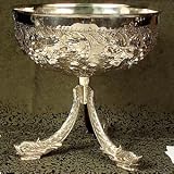 GRAPE DESIGN PUNCH BOWL ON STAND