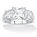 PalmBeach Jewelry 10K White Gold DiamonUltra™ Cubic Zirconia Womens Ring