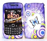 Pink Butterfly Heart Snap on Hard Skin Faceplate Cover Case for Blackberry Curve 8520 8530