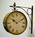Victoria Antique Style Brass Double Sided Train Station Clock