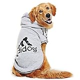 Eastlion Large Dog Warm Hoodies Coat Clothes Sweater Pet Puppy T Shirt Gray 8XL