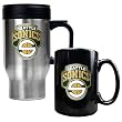 Seattle Sonics NBA Stainless Steel Travel Mug & Black Ceramic Mug Set - Primary Logo by Great American Products